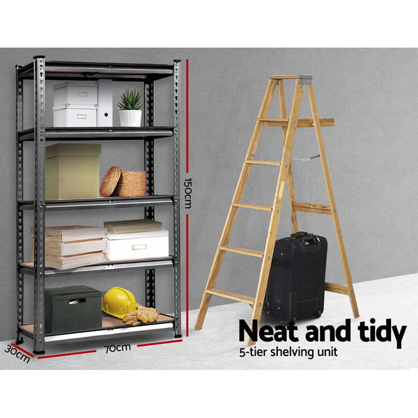 Tools > Tools Storage > Wall Storage Racks - Giantz 2x1.5M Garage Shelving Warehouse Rack Storage Racking Storage Steel - Garden Yard