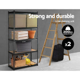 Tools > Tools Storage > Wall Storage Racks - Giantz 2x1.8M Garage Shelving Warehouse Rack Pallet Racking Storage Charcoal - Garden Yard