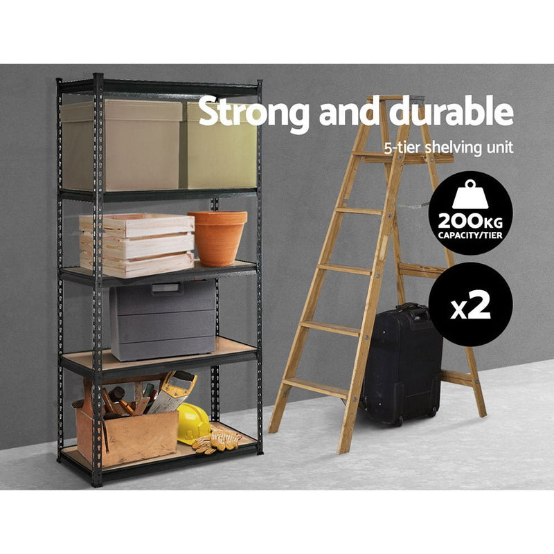 Tools > Tools Storage > Wall Storage Racks - Giantz 2x1.8M Garage Shelving Warehouse Rack Pallet Racking Storage Charcoal - Garden Yard
