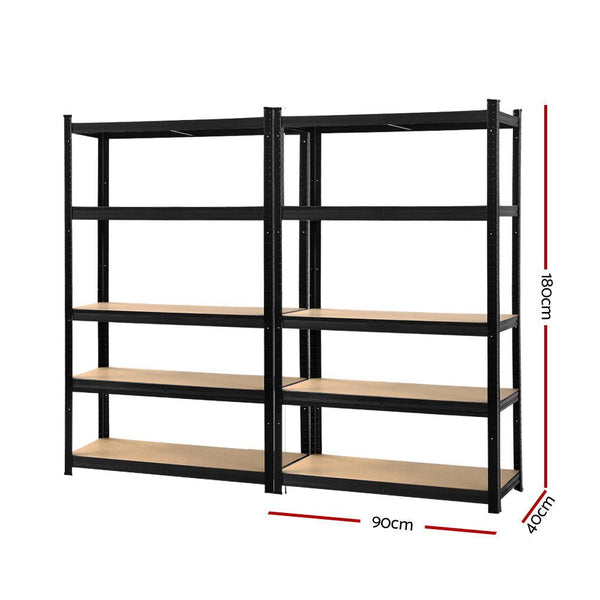 Tools > Tools Storage > Wall Storage Racks - Giantz 2x1.8M Garage Shelving Warehouse Rack Pallet Racking Storage Shelf Black - Garden Yard