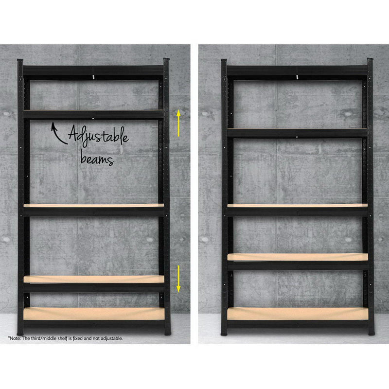 Tools > Tools Storage > Wall Storage Racks - Giantz 2x1.8M Garage Shelving Warehouse Rack Pallet Racking Storage Shelf Black - Garden Yard