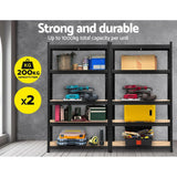 Tools > Tools Storage > Wall Storage Racks - Giantz 2x1.8M Garage Shelving Warehouse Rack Pallet Racking Storage Shelf Black - Garden Yard
