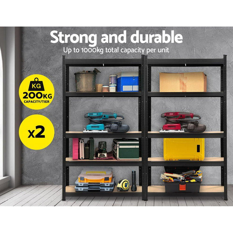Tools > Tools Storage > Wall Storage Racks - Giantz 2x1.8M Garage Shelving Warehouse Rack Pallet Racking Storage Shelf Black - Garden Yard