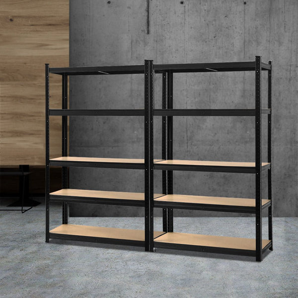 Tools > Tools Storage > Wall Storage Racks - Giantz 2x1.8M Garage Shelving Warehouse Rack Pallet Racking Storage Shelf Black - Garden Yard