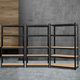 Tools > Tools Storage > Wall Storage Racks - Giantz 3x1.8M Garage Shelving Warehouse Rack Pallet Racking Storage Shelf Black - Garden Yard