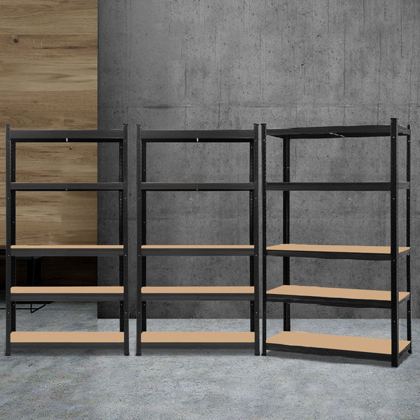 Tools > Tools Storage > Wall Storage Racks - Giantz 3x1.8M Garage Shelving Warehouse Rack Pallet Racking Storage Shelf Black - Garden Yard
