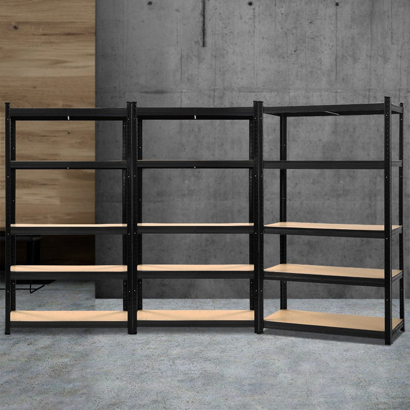 Tools > Tools Storage > Wall Storage Racks - Giantz 3x1.8M Garage Shelving Warehouse Rack Pallet Racking Storage Shelf Black - Garden Yard