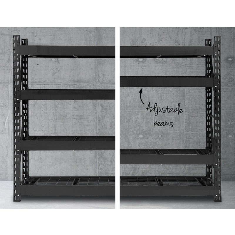 Tools > Tools Storage > Wall Storage Racks - Giantz 4Mx2M Garage Shelving Warehouse Rack Pallet Racking Storage Shelve Black - Garden Yard
