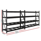 Tools > Tools Storage > Wall Storage Racks - Giantz 4Mx2M Garage Shelving Warehouse Rack Pallet Racking Storage Shelve Black - Garden Yard