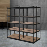 Tools > Tools Storage > Wall Storage Racks - Giantz 4x1.5M Garage Shelving Warehouse Rack Pallet Racking Storage Shelve Black - Garden Yard