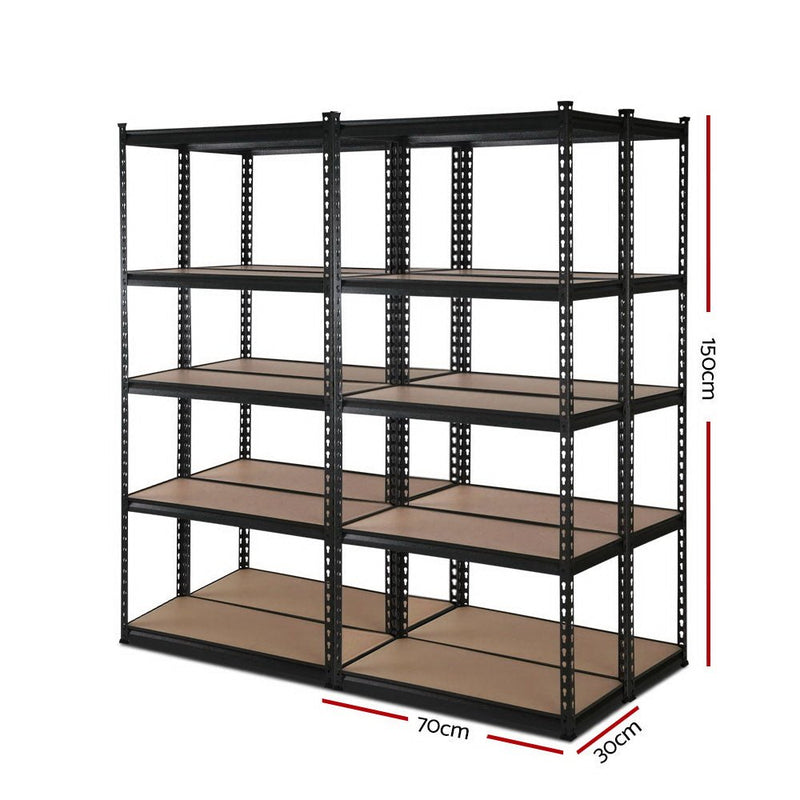 Tools > Tools Storage > Wall Storage Racks - Giantz 4x1.5M Garage Shelving Warehouse Rack Pallet Racking Storage Shelve Black - Garden Yard