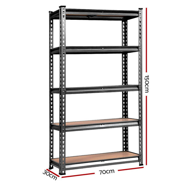 Tools > Tools Storage > Wall Storage Racks - Giantz 5x1.5M Garage Shelving Warehouse Rack Pallet Racking Storage Charcoal - Garden Yard