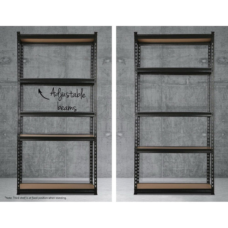 Tools > Tools Storage > Wall Storage Racks - Giantz 5x1.5M Garage Shelving Warehouse Rack Pallet Racking Storage Shelve Black - Garden Yard