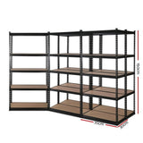 Tools > Tools Storage > Wall Storage Racks - Giantz 5x1.5M Garage Shelving Warehouse Rack Pallet Racking Storage Shelve Black - Garden Yard