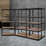 Tools > Tools Storage > Wall Storage Racks - Giantz 5x1.5M Garage Shelving Warehouse Rack Pallet Racking Storage Shelve Black - Garden Yard