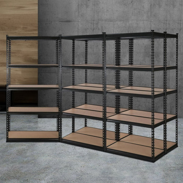 Tools > Tools Storage > Wall Storage Racks - Giantz 5x1.5M Garage Shelving Warehouse Rack Pallet Racking Storage Shelve Black - Garden Yard