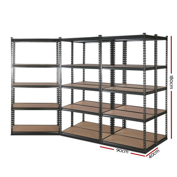 Tools > Tools Storage > Wall Storage Racks - Giantz 5x1.8M Garage Shelving Warehouse Rack Pallet Racking Storage Charcoal - Garden Yard