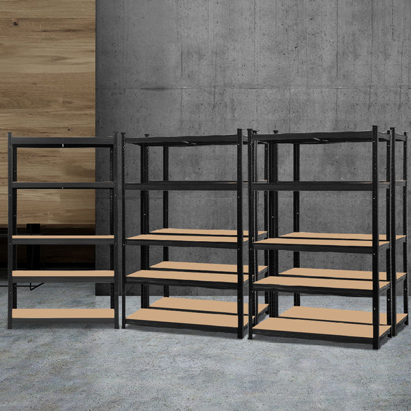Tools > Tools Storage > Wall Storage Racks - Giantz 5x1.8M Garage Shelving Warehouse Rack Pallet Racking Storage Shelf Black - Garden Yard