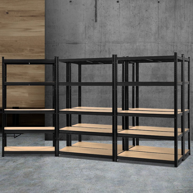 Tools > Tools Storage > Wall Storage Racks - Giantz 5x1.8M Garage Shelving Warehouse Rack Pallet Racking Storage Shelf Black - Garden Yard