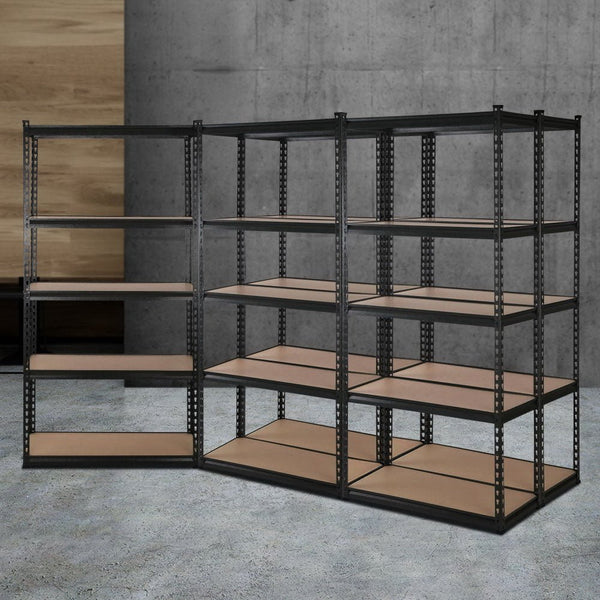 Tools > Tools Storage > Wall Storage Racks - Giantz 5x1.8M Garage Shelving Warehouse Rack Pallet Racking Storage Shelve Black - Garden Yard