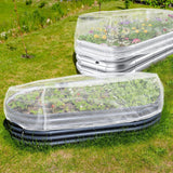 Ultra-fine garden mesh netting covering a raised garden bed