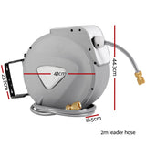  - Water Hose Reel 30M Retractable Garden Auto Rewind Brass Spray Gun - Garden Yard