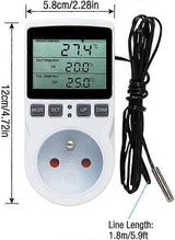 Dimensions of Digital heating thermostat with LCD screen