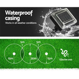 Weatherproof amorphous solar panel top on solar powered snake repeller spike