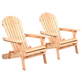 Gardeon Set of 2 Patio Furniture Outdoor Chairs Beach Chair Wooden Adirondack Garden Lounge