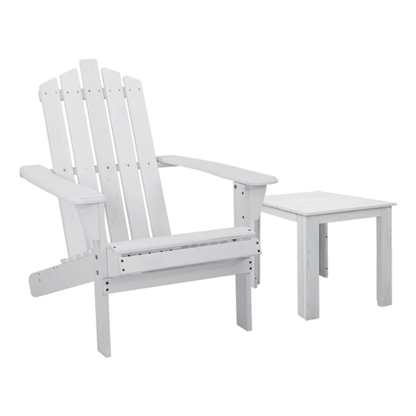 Gardeon Outdoor Sun Lounge Beach Chairs Table Setting Wooden Adirondack Patio Chair Lounges