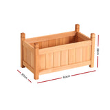 Green Fingers Garden Bed 60x30x33cm Wooden Planter Box Raised Container Growing