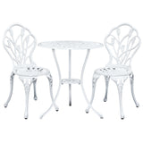 Gardeon 3PC Outdoor Setting Cast Aluminium Bistro Table Chair Patio White