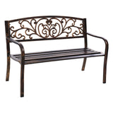 Gardeon Cast Iron Garden Bench - Bronze