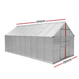 Greenfingers Aluminium Greenhouse Green House Garden Shed Double Door 5.1X2.5M