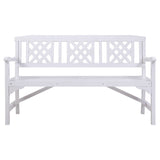 Gardeon Wooden Garden Bench 3 Seat Patio Furniture Timber Outdoor Lounge Chair White