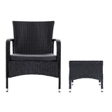 Outdoor Furniture Patio Set Wicker Outdoor Conversation Set Chairs Table 3PCS