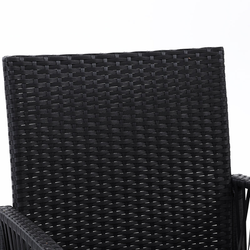 Outdoor Furniture Set of 2 Dining Chairs Wicker Garden Patio Cushion Black Gardeon