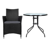 Gardeon Outdoor Furniture Dining Chair Table Bistro Set Wicker Patio Setting Tea Coffee Cafe Bar Set