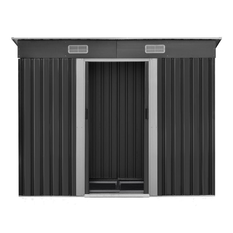 Giantz Garden Shed Outdoor Storage Sheds 2.38x1.31M Tool Metal Base House Grey