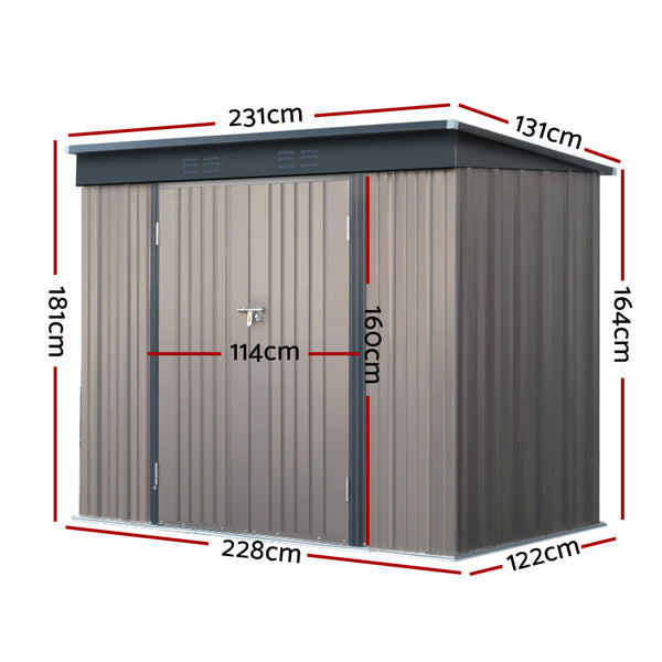 Giantz Garden Shed Sheds Outdoor Storage 2.31x1.31M Tool Workshop Shelter