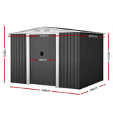 Giantz Garden Shed Outdoor Storage Sheds Tool Workshop 2.58X2.07M with Base