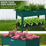 Wallaroo Garden Bed Cart Raised Planter Box 108.5 x 50.5 x 80cm Galvanized Steel - Green