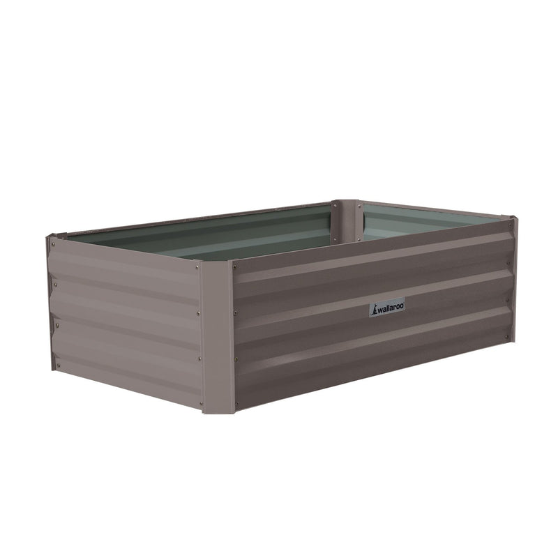 Wallaroo Garden Bed 100 x 60 x 30cm Galvanized Steel - Grey