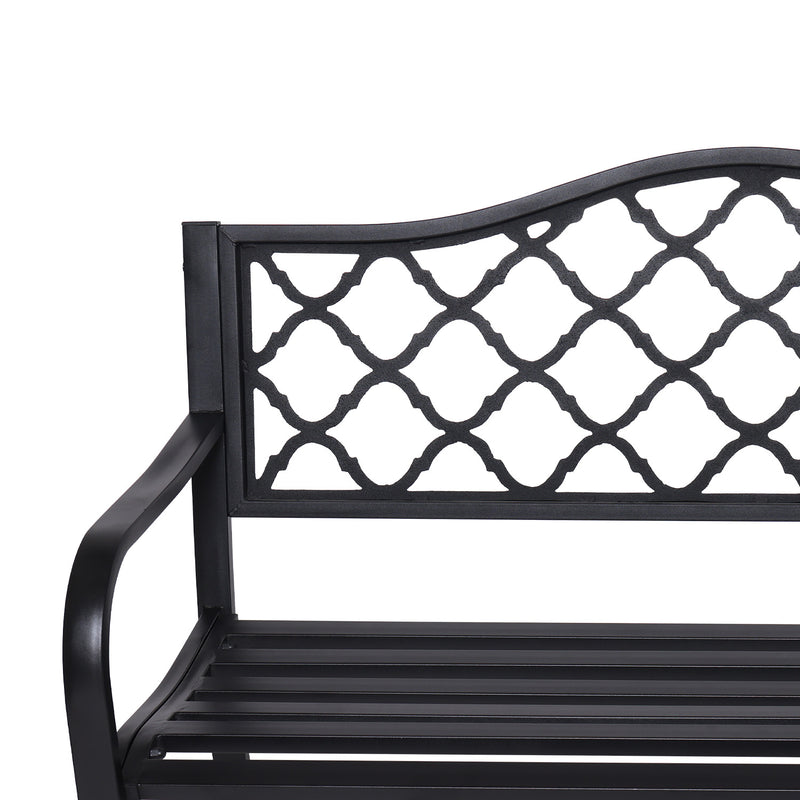 Wallaroo Steel Outdoor Garden Bench - Elegant