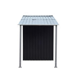 Wallaroo 4x8ft Zinc Steel Garden Shed with Open Storage - Black