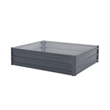 Home Ready 120 x 90 x 30cm Grey Raised Garden Bed Galvanised Steel Planter