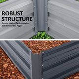 Home Ready 2 Set 120 x 90 x 30cm Grey Raised Garden Bed Galvanised Steel Planter