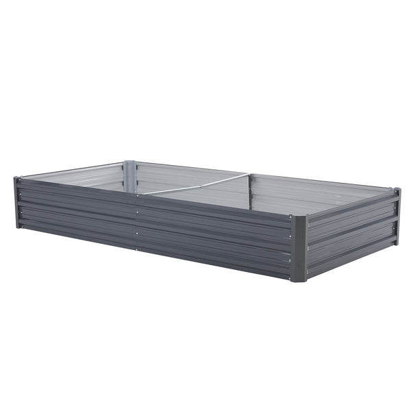 Home Ready 210 x 90 x 30cm Grey Raised Garden Bed Galvanised Steel Planter