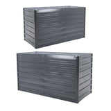 Home Ready 2 Set 240 x 80 x 77cm Grey 2-in-1 Raised Garden Bed Galvanised Steel Planter