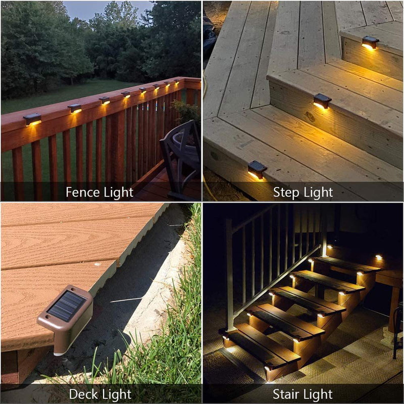 4 Pack SolarPower Deck Lights Outdoor Step Lights Waterproof LED lights